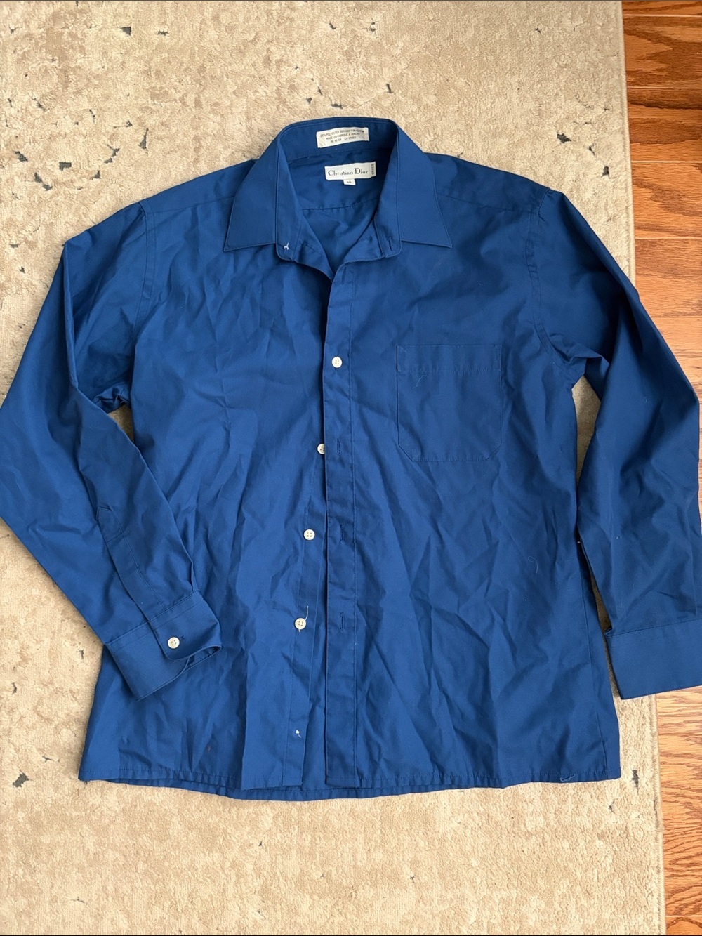 Dior Royal Blue Lightweight Shirt size 14 Husky